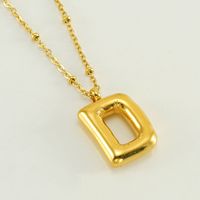 Stainless Steel 18K Gold Plated Simple Style Commute Polishing Plating Letter Titanium Steel Pendant Necklace sku image 32