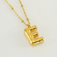 Stainless Steel 18K Gold Plated Simple Style Commute Polishing Plating Letter Titanium Steel Pendant Necklace sku image 33