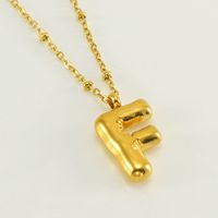 Stainless Steel 18K Gold Plated Simple Style Commute Polishing Plating Letter Titanium Steel Pendant Necklace sku image 34