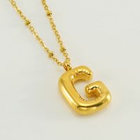 Stainless Steel 18K Gold Plated Simple Style Commute Polishing Plating Letter Titanium Steel Pendant Necklace sku image 35