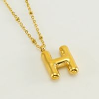 Stainless Steel 18K Gold Plated Simple Style Commute Polishing Plating Letter Titanium Steel Pendant Necklace sku image 36