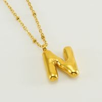 Stainless Steel 18K Gold Plated Simple Style Commute Polishing Plating Letter Titanium Steel Pendant Necklace sku image 41