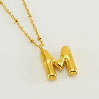 Stainless Steel 18K Gold Plated Simple Style Commute Polishing Plating Letter Titanium Steel Pendant Necklace sku image 40