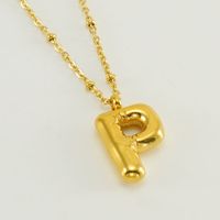 Stainless Steel 18K Gold Plated Simple Style Commute Polishing Plating Letter Titanium Steel Pendant Necklace sku image 43