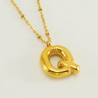 Stainless Steel 18K Gold Plated Simple Style Commute Polishing Plating Letter Titanium Steel Pendant Necklace sku image 44