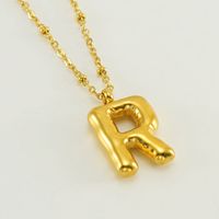 Stainless Steel 18K Gold Plated Simple Style Commute Polishing Plating Letter Titanium Steel Pendant Necklace sku image 45