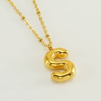 Stainless Steel 18K Gold Plated Simple Style Commute Polishing Plating Letter Titanium Steel Pendant Necklace sku image 46
