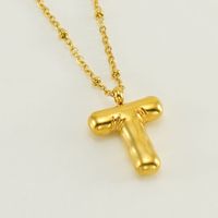 Stainless Steel 18K Gold Plated Simple Style Commute Polishing Plating Letter Titanium Steel Pendant Necklace sku image 47