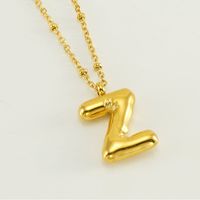 Stainless Steel 18K Gold Plated Simple Style Commute Polishing Plating Letter Titanium Steel Pendant Necklace sku image 52