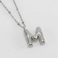 Stainless Steel 18K Gold Plated Simple Style Commute Polishing Plating Letter Titanium Steel Pendant Necklace sku image 16