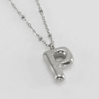 Stainless Steel 18K Gold Plated Simple Style Commute Polishing Plating Letter Titanium Steel Pendant Necklace sku image 6