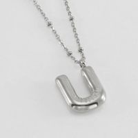 Stainless Steel 18K Gold Plated Simple Style Commute Polishing Plating Letter Titanium Steel Pendant Necklace sku image 23