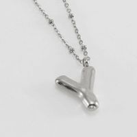 Stainless Steel 18K Gold Plated Simple Style Commute Polishing Plating Letter Titanium Steel Pendant Necklace sku image 4