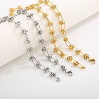 Rostfreier Stahl 18 Karat Vergoldet Einfacher Stil Pendeln Überzug Geometrisch Armbänder Halskette main image 1