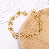 Rostfreier Stahl 18 Karat Vergoldet Einfacher Stil Pendeln Überzug Geometrisch Armbänder Halskette main image 4