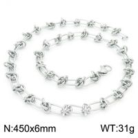 Stainless Steel 18K Gold Plated Simple Style Commute Plating Geometric Bracelets Necklace sku image 3