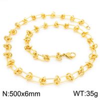 Rostfreier Stahl 18 Karat Vergoldet Einfacher Stil Pendeln Überzug Geometrisch Armbänder Halskette sku image 10