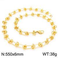 Rostfreier Stahl 18 Karat Vergoldet Einfacher Stil Pendeln Überzug Geometrisch Armbänder Halskette sku image 12