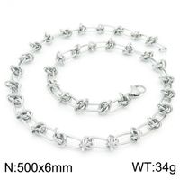 Stainless Steel 18K Gold Plated Simple Style Commute Plating Geometric Bracelets Necklace sku image 4