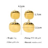 1 Pair Ig Style Vacation French Style Square Plating Stainless Steel Titanium Steel 18k Gold Plated Drop Earrings main image 7