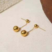 1 Paire À La Française Style Classique Cercle Rond Placage Acier Inoxydable Acier Au Titane Plaqué Or 18k Boucles D'oreilles main image 4