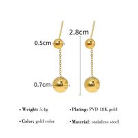 1 Pair French Style Classic Style Circle Round Plating Stainless Steel Titanium Steel 18k Gold Plated Drop Earrings main image 2