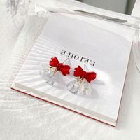 1 Pair Elegant Bow Knot Alloy Drop Earrings main image 7
