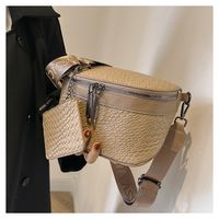 Women's Pu Leather Solid Color Streetwear Oval Zipper Shoulder Bag Box Bag sku image 1