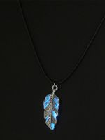 Streetwear Feather Nylon Zinc Alloy Luminous Unisex Pendant Necklace main image 3