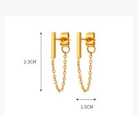 1 Pair Vintage Style Geometric Solid Color Plating Chain Titanium Steel 18K Gold Plated Drop Earrings main image 2