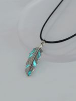 Streetwear Feather Nylon Zinc Alloy Luminous Unisex Pendant Necklace sku image 2