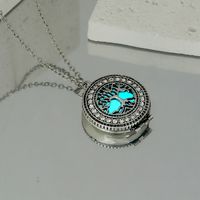 Retro Tree Stainless Steel Alloy Luminous Unisex Pendant Necklace sku image 3