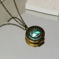 Retro Tree Stainless Steel Alloy Luminous Unisex Pendant Necklace sku image 8