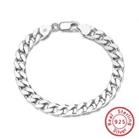 Hip-hop Simple Style Cool Style Solid Color Sterling Silver Plating Chain White Gold Plated Bracelets sku image 3