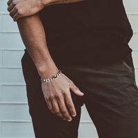 Hip Hop Einfacher Stil Toller Stil Einfarbig Sterling Silber Überzug Kette Weißgold Plattiert Armbänder main image 5