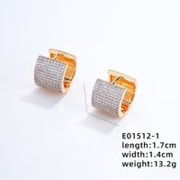 1 Pair Elegant Color Block Plating Inlay Copper Zircon K Gold Plated Earrings main image 2