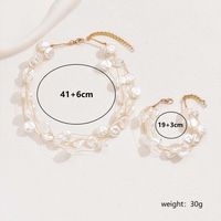 Elegant Romantic Sweet Geometric Artificial Pearl Copper Beaded Plating 18k Gold Plated Jewelry Set main image 7