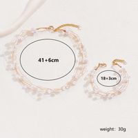 Elegant Romantic Sweet Geometric Artificial Pearl Copper Beaded Plating 18k Gold Plated Jewelry Set main image 8