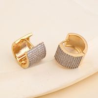 1 Pair Luxurious C Shape Plating Inlay Copper Zircon 18k Gold Plated 24k Gold Plated Earrings main image 4
