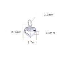 Simple Style Heart Shape Sterling Silver Charms sku image 2