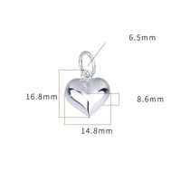 Simple Style Heart Shape Sterling Silver Charms sku image 4