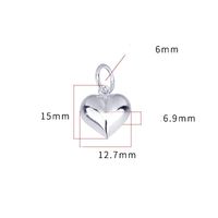 Simple Style Heart Shape Sterling Silver Charms sku image 3