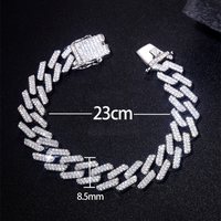 Casual Hip-hop Solid Color Sterling Silver Plating Inlay Zircon Silver Plated Bracelets sku image 2