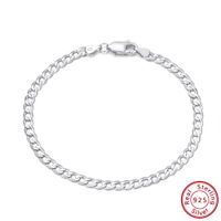 Hip-hop Simple Style Cool Style Solid Color Sterling Silver Plating Chain White Gold Plated Bracelets main image 1