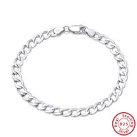 Hip-hop Simple Style Cool Style Solid Color Sterling Silver Plating Chain White Gold Plated Bracelets main image 6