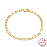 Hip-hop Simple Style Cool Style Solid Color Sterling Silver Plating Chain White Gold Plated Bracelets sku image 1