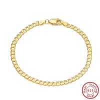 Hip-hop Simple Style Cool Style Solid Color Sterling Silver Plating Chain White Gold Plated Bracelets sku image 5