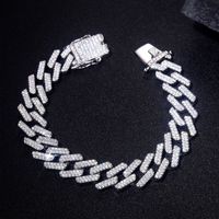 Casual Hip-hop Solid Color Sterling Silver Plating Inlay Zircon Silver Plated Bracelets main image 1