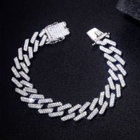 Décontractée Hip Hop Couleur Unie Argent Sterling Placage Incruster Zircon Plaqué Argent Bracelets main image 1