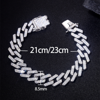 Décontractée Hip Hop Couleur Unie Argent Sterling Placage Incruster Zircon Plaqué Argent Bracelets main image 2